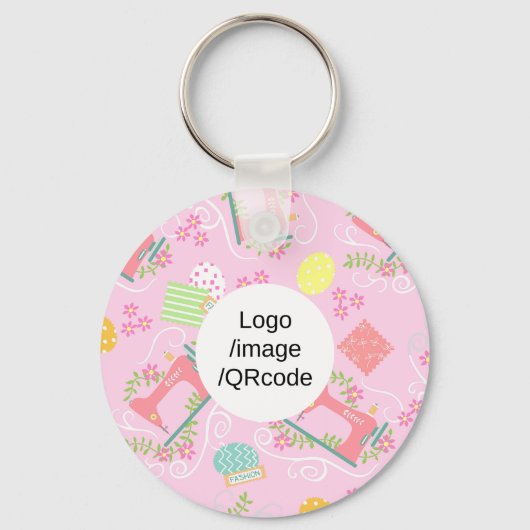 Hou van naaimachine. Peach Sleutelhanger (Achterkant)