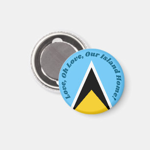 Hou van ons eiland St Lucia Vlag Anthem Souvenir Magneet