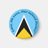 Hou van ons eiland | St Lucia Vlag Anthem Souvenir Magneet (Voorkant)