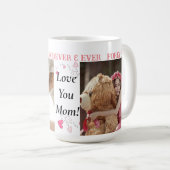 Hou van ons, mam! Aangepaste 2 foto koffie Mok (Voorkant rechts)