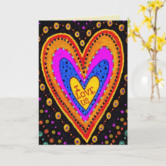 Hou van ons moderne zwarte kleurrijke stijlvolle v kaart (Gele Bloem)