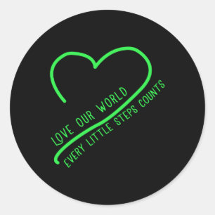 Hou van onze wereld Klimaatverandering Milieubesch Ronde Sticker