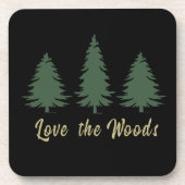 Hou van pijnbomen bossen bier onderzetter (Voorkant)