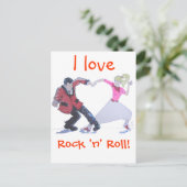 Hou van rock & roll! briefkaart (Staand voorkant)