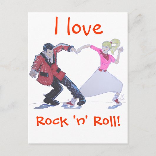 Hou van rock & roll! briefkaart (Voorkant)