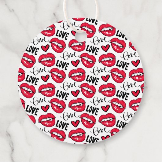 Hou van rode lippen bedankjes labels (Achterkant)