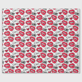 Hou van rode lippen cadeaupapier (Vlak)