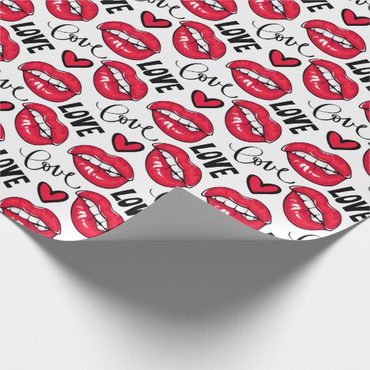 Hou van rode lippen cadeaupapier (Hoek)