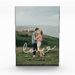 Hou van schattig grillig script paar fotoblokken<br><div class="desc">Laat je favoriete trouwende afbeeldingen zien met dit moderne fotoblok,  met het woord Liefde in een mooie tekstbedekking. U kunt de kleur en de grootte van de tekst gemakkelijk veranderen om uw afbeelding te passen.</div>