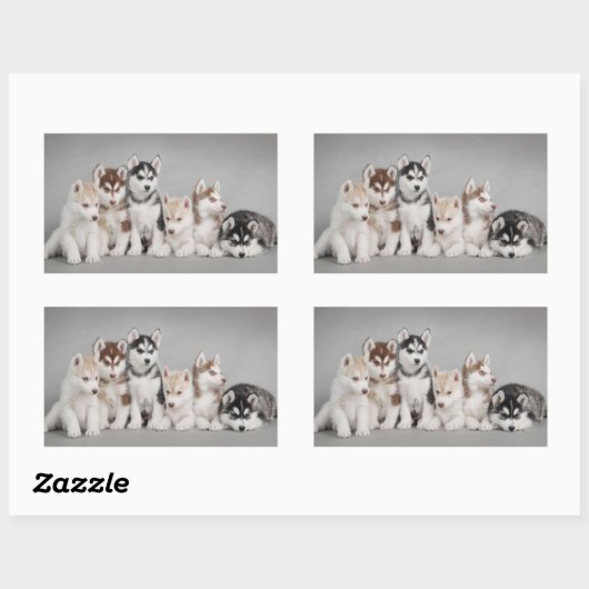 Hou van Siberische Huskies Rechthoekige Sticker (Vel)