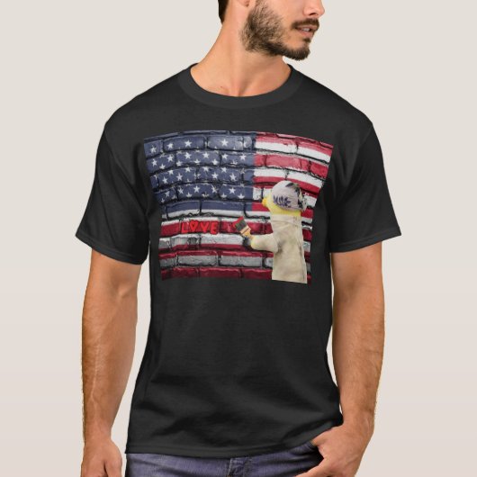 Hou van USA graffiti muur kunst. T-Shirt (Voorkant)