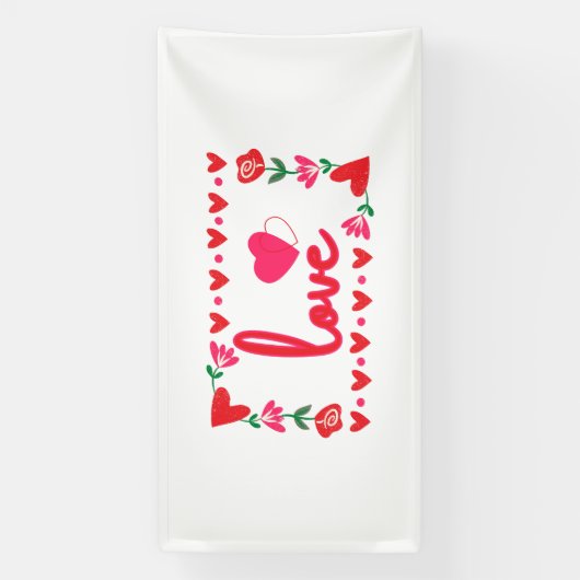 Hou van Valentijnsdag 4x8 Vinyl Banner (Verticaal)