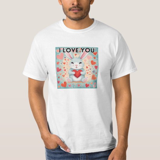 Hou van Valentijnse konijntjes T-shirt (Voorkant)