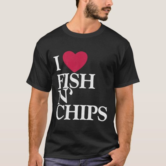 Hou van vis en chips t-shirt (Voorkant)