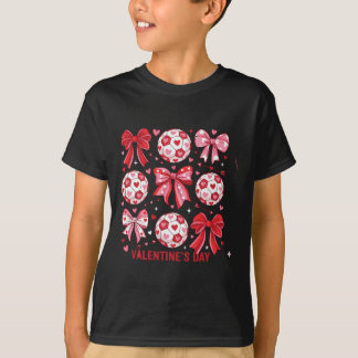 Hou van Voetbal Vrouw Voetbal Valentijnsdag Design T-shirt