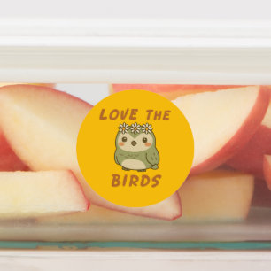 Hou van vogels – Whimsical uil met bloemenkroon Labels
