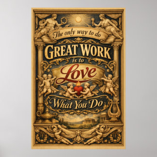 Hou van wat je doet Renaissance typografie kunst Poster