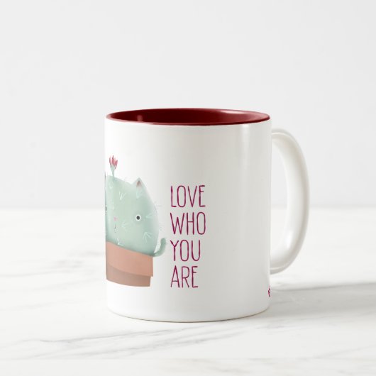 Hou van wie je bent Cactus Cat - 11 oz. Mok (Voorkant rechts)