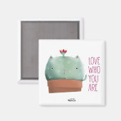 Hou van wie je bent Cactus Cat - Square Magnet (Voorkant / Achterkant)