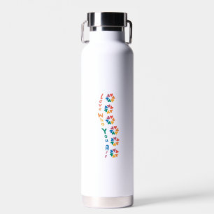 Hou van wie je bent - Rainbow Lettering Waterfles