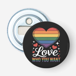 Hou van wie je wil Gay Pride LGBT Button Flesopener