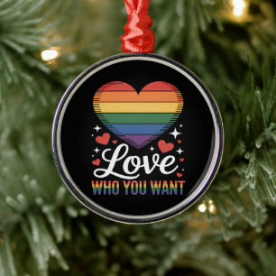 Hou van wie je wil Gay Pride LGBT Metalen Ornament