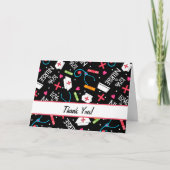 Hou van zuster Dank je medische kunst Black Bedankkaart (Voorkant)