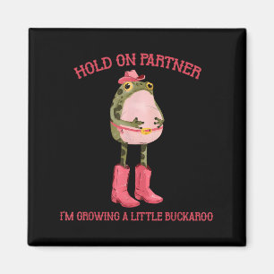 Hou Vast Partner Groei Een Klein Cowboy Kikker Magneet