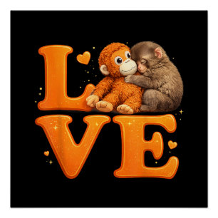 Hou vol Aapje Schattige Baby Makaak Perfect Poster