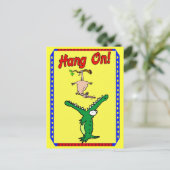 Hou vol! alligator briefkaart (Staand voorkant)