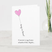 Hou vol. - Beat Cancer - Cute Pink Ballon Kaart (Voorkant)