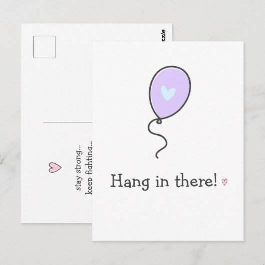 Hou Vol! Blijf Vechten! Kanker Steunbetuiging Briefkaart (Voorkant / Achterkant)