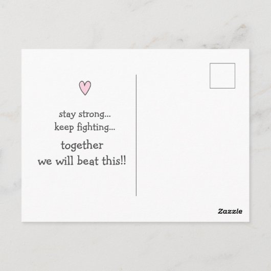 Hou Vol! Blijf Vechten! Kanker Steunbetuiging Briefkaart (Achterkant)