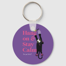 Hou vol en blijf rustig Cat Key Ring