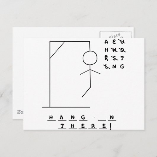 "Hou vol!" Hangman Game Briefkaart (Voorkant / Achterkant)