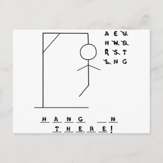 "Hou vol!" Hangman Game Briefkaart