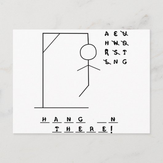 "Hou vol!" Hangman Game Briefkaart (Voorkant)