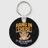 Hou Vol Het Wordt Erger Schattig Grappig Kat Meme  Sleutelhanger (Voorkant)