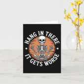 Hou Vol Hou Gaat Het Slechter Skelet Humor Kaart (Gele Bloem)