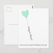 Hou vol! - Laatste chemo - Leuke Blauwgroen ballon Briefkaart (Voorkant / Achterkant)