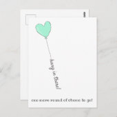 Hou vol! - Laatste Chemo - Mooie Teal Ballon Briefkaart (Voorkant / Achterkant)