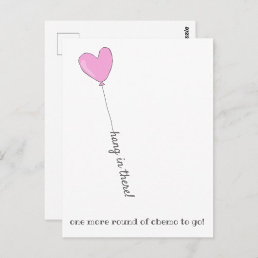 Hou vol! - Laatste chemo schattige roze ballon Briefkaart (Voorkant / Achterkant)