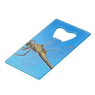 Hou vol met artistieke dragonfly tegen Cerulean Bl Creditkaart Flessenopener