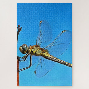 Hou vol met artistieke dragonfly tegen Cerulean Bl Legpuzzel