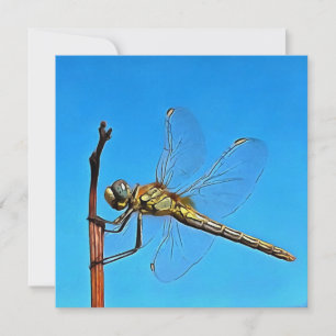 Hou vol met een artistieke dragonfly feestdagenkaart