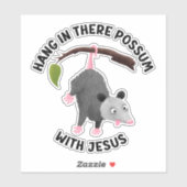 Hou vol met Jezus, knuffel opossum christelijk Sticker (Vel)