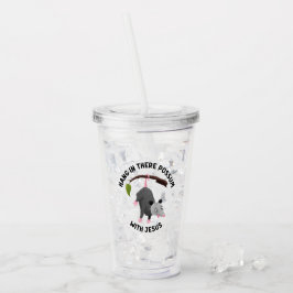 Hou vol met Jezus schattige buidelrat christen Acryl Drinkbeker