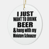 Hou vol met mijn miniatuur Schnauzer Keramisch Ornament (Links)