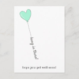 Hou vol! - Mooie Teal Ballon - Beterschap Briefkaart