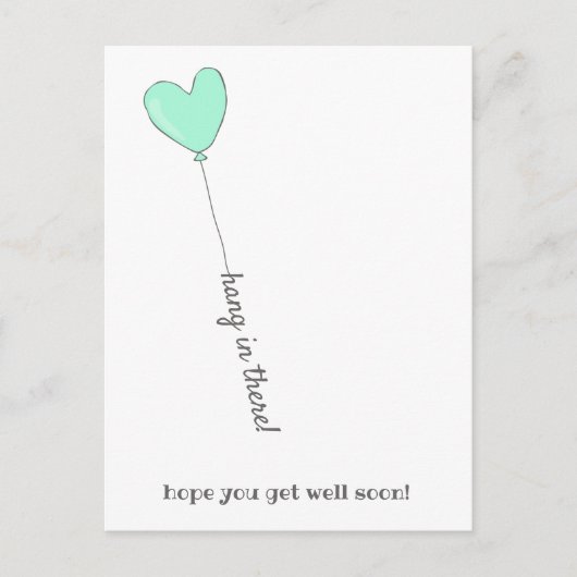 Hou vol! - Mooie Teal Ballon - Beterschap Briefkaart (Voorkant)